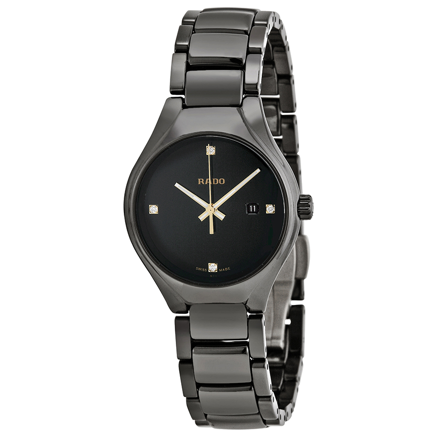 rado true black dial black ceramic ladies watch r27059712 rado true black dial black ceramic ladies watch r27059712