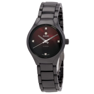 rado true round automatic diamond red dial ladies watch r27242742