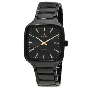 rado true square automatic black dial ladies watch r27078162
