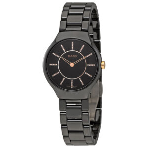 radotrue black dial diamond markers ladies ceramic watch r27742702