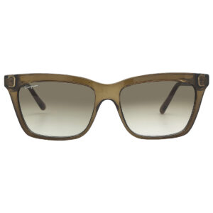 ferragamo salvatore ferragamo green gradient square ladies sunglasses sf1027s 315 55