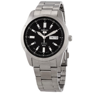 seiko 5 automatic black dial men's watch snkn13j1