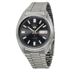 seiko 5 automatic black dial stainless steel men's watch snxs79k1