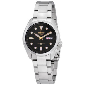 seiko 5 automatic black dial stainless steel men's watch srpe57k1