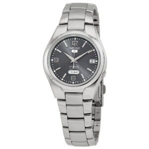 seiko 5 automatic grey dial men's watch snk621