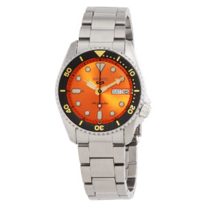 seiko 5 sports automatic orange dial men's watch srpk35k1