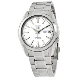 seiko 5 automatic white dial men's watch snkl41j1