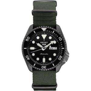 seiko 5 sports automatic black dial men's watch srpd91