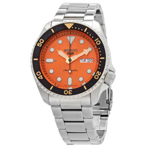 seiko 5 sports automatic orange dial men's watch srpd59k1