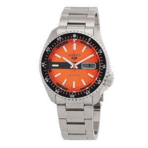 seiko 5 sports automatic orange dial men's watch srpk11k1