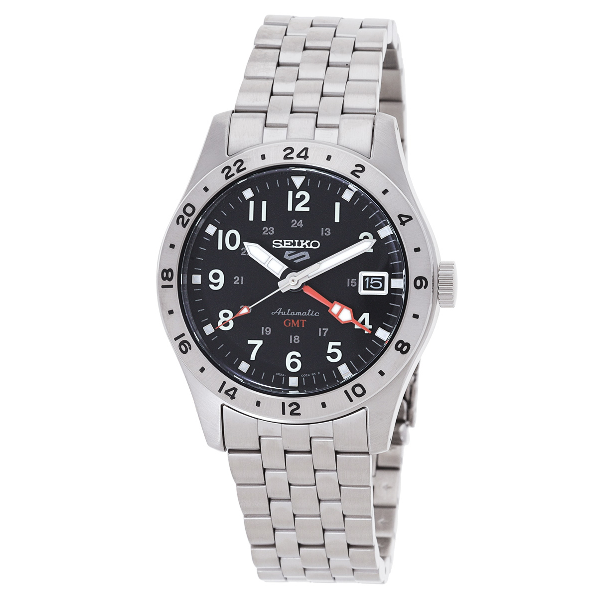 seiko 5 sports gmt automatic black dial men's watch ssk023k1 seiko 5 sports gmt automatic black dial men's watch ssk023k1