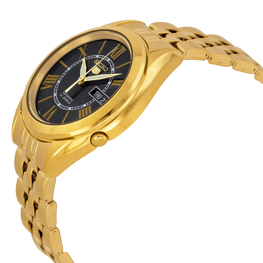 seiko 5 vintage automatic black dial yellow gold plated men's watch snkl40 seiko 5 vintage automatic black dial yellow gold plated men's watch snkl40