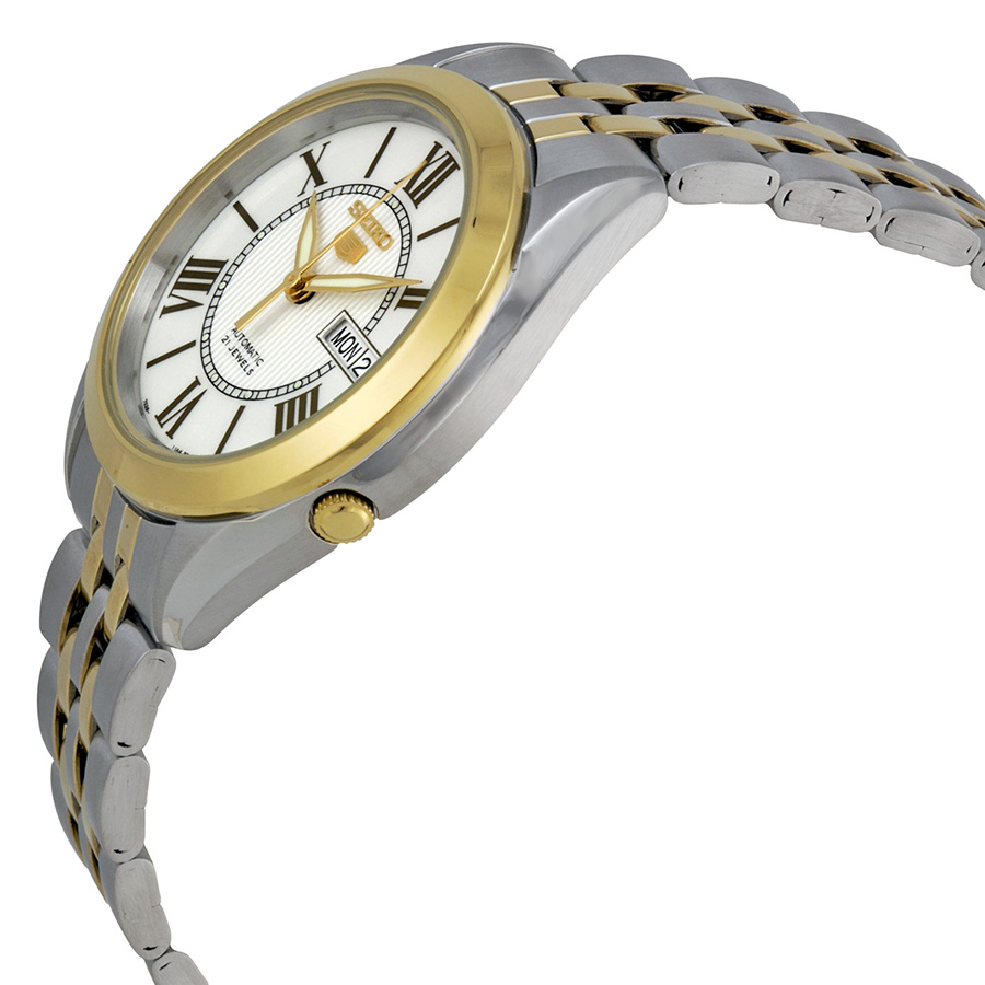 seiko 5 vintage automatic white dial two tone men's watch snkl36 seiko 5 vintage automatic white dial two tone men's watch snkl36