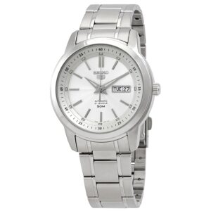 seiko 5 automatic white dial men's watch snkm83k1