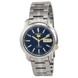 seiko blue dial stainless steel men's watch snkl79