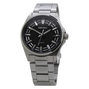 seiko classic quartz black dial men's watch sur505p1