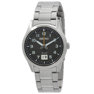 seiko classic quartz black dial men's watch sur569p1