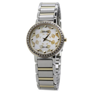 seiko crystal silver gold dial ladies watch sup454p1