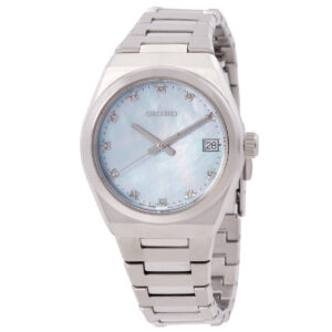 seiko quartz blue mother of pearl dial ladies watch sur603p1