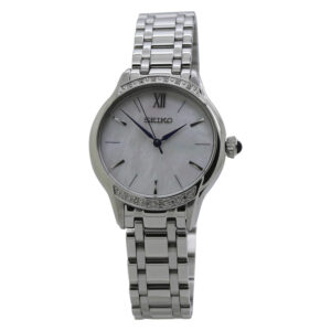 seiko quartz white dial stainless steel ladies watch srz543p1