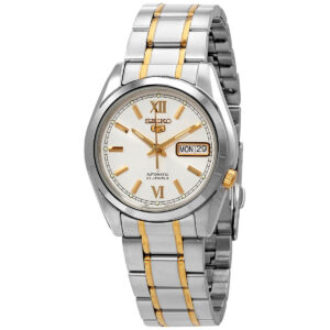 seiko 5 automatic silver dial men's watch snkl57