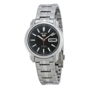 seiko series 5 automatic black dial stainless steel watch snkl83