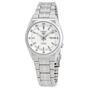 seiko series 5 automatic date day white dial men's watch snk559j1