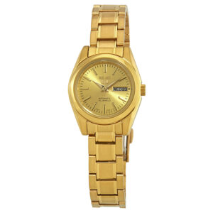 seiko series 5 automatic gold dial ladies watch symk20