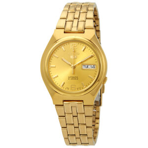 seiko series 5 automatic gold dial men's watch snkl64