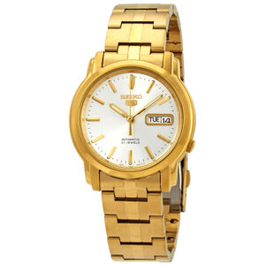 seiko series 5 automatic silver dial men's watch snkk74