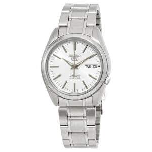 seiko series 5 automatic white dial men's watch snkl41