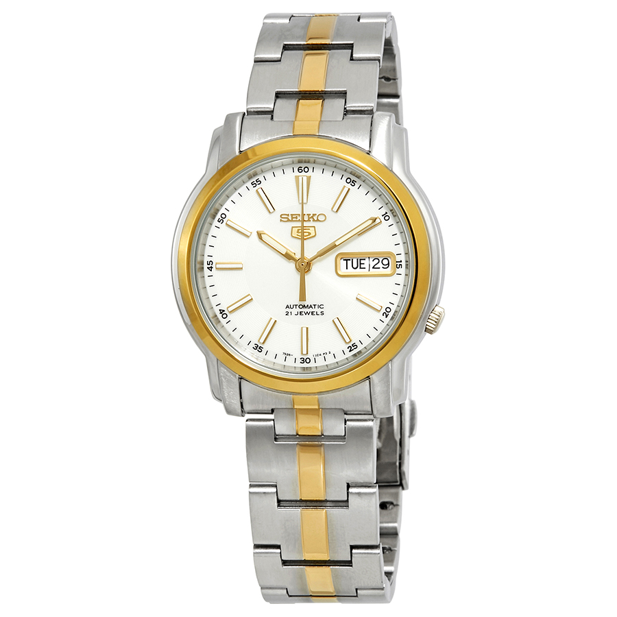 seiko series 5 automatic white dial two tone men's watch snkl84 seiko series 5 automatic white dial two tone men's watch snkl84