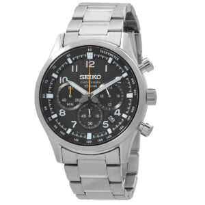 seiko sport chronograph quartz black dial men's watch ssb447p1