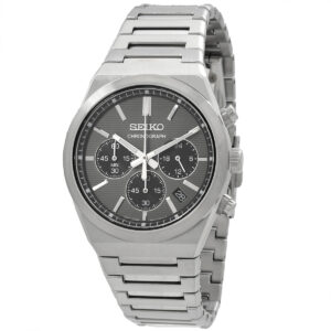 seiko sport chronograph quartz grey dial men's watch ssb455p1