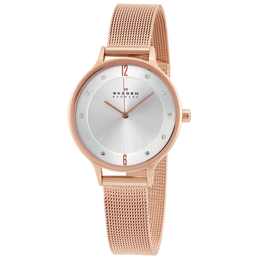 skagen anita silver dial rose gold tone ladies watch skw2151 skagen anita silver dial rose gold tone ladies watch skw2151