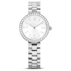 swarovski certa quartz crystal silver dial ladies watch 5672998