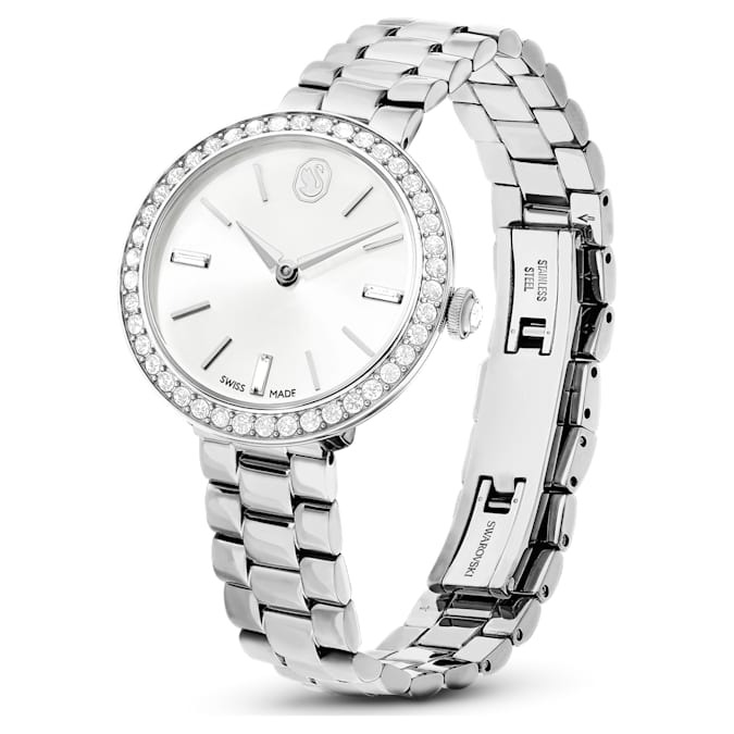 swarovski certa quartz crystal silver dial ladies watch 5672998 swarovski certa quartz crystal silver dial ladies watch 5672998