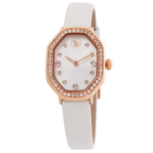 swarovski dextera quartz crystal silver dial ladies watch 5730208