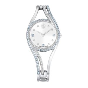 swarovski hyperbola quartz crystal silver dial ladies watch 5715463