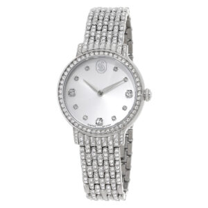 swarovski imber quartz crystal silver dial ladies watch 5741229