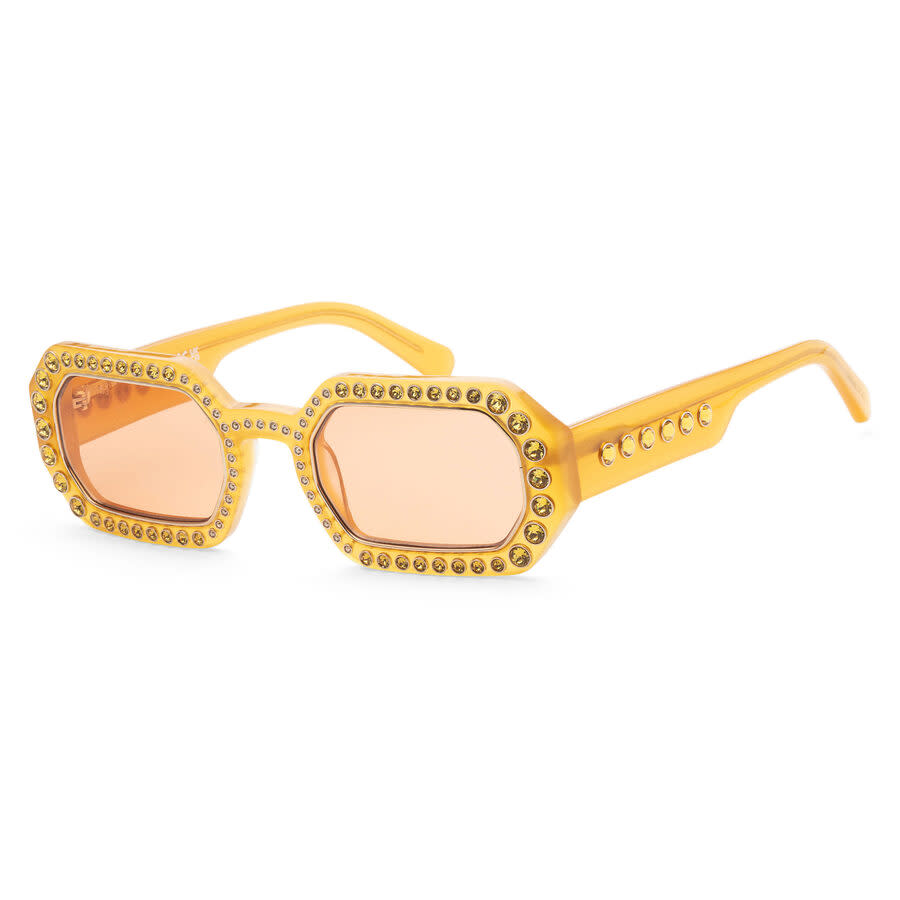 swarovski ladies orange rectangular sunglasses 5636332 swarovski ladies orange rectangular sunglasses 5636332