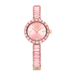 swarovski matrix bangle quartz crystal pink dial ladies watch 5679890