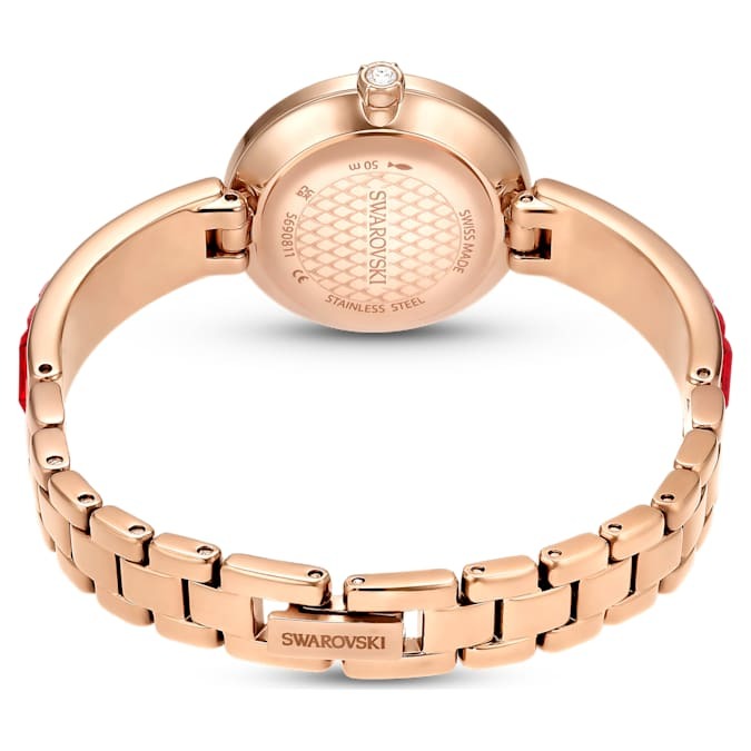 swarovski matrix bangle quartz crystal red dial ladies watch 5690811 swarovski matrix bangle quartz crystal red dial ladies watch 5690811