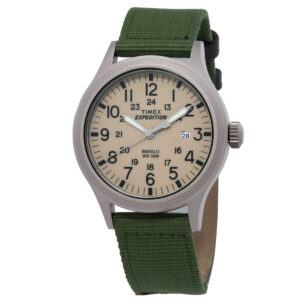 timex expedition quartz beige dial watch tw4b06800