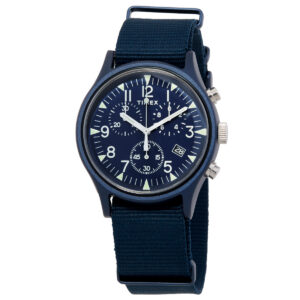 timex mk1 chronograph quartz blue dial men's watch tw2r67600