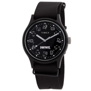 timex mk1 x fortnite quartz black dial men's watch tw2w97000