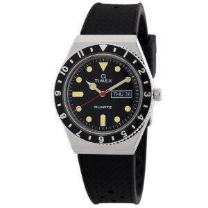 timex q timex quartz black dial men's watch tw2v32000