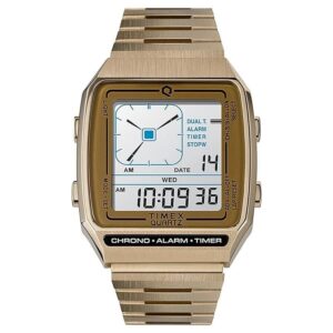timex reissue quartz digital grey dial men's watch tw2u72500