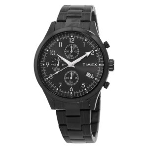 timex trend chronograph quartz black dial men's watch tw2y01600