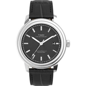 timex waterbury metropolitan automatic black dial men's watch tw2y23000